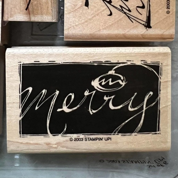 Stampin’ Up! Vintage 2000 & 2003 Christmas Holiday Sprit Stamp Set Of 9 Stamps - Picture 7 of 14